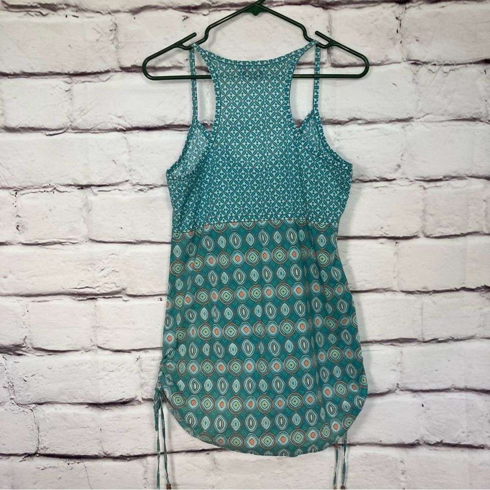 Vintage Anchor Blue Tank SZ M Tunic 100% Cotton Y2K 90’s Turquoise Orange Circle - Picture 2 of 16